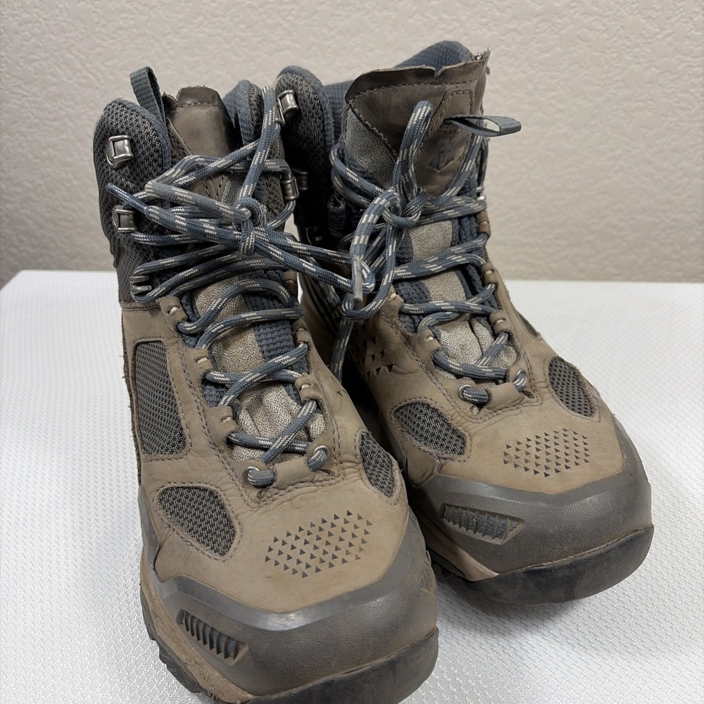 WOMENS VASQUE BREEZE GORE-TEX BROWN‎ LEATHER BLUE LACE HIKING BOOTS SHOE 10